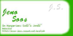 jeno soos business card